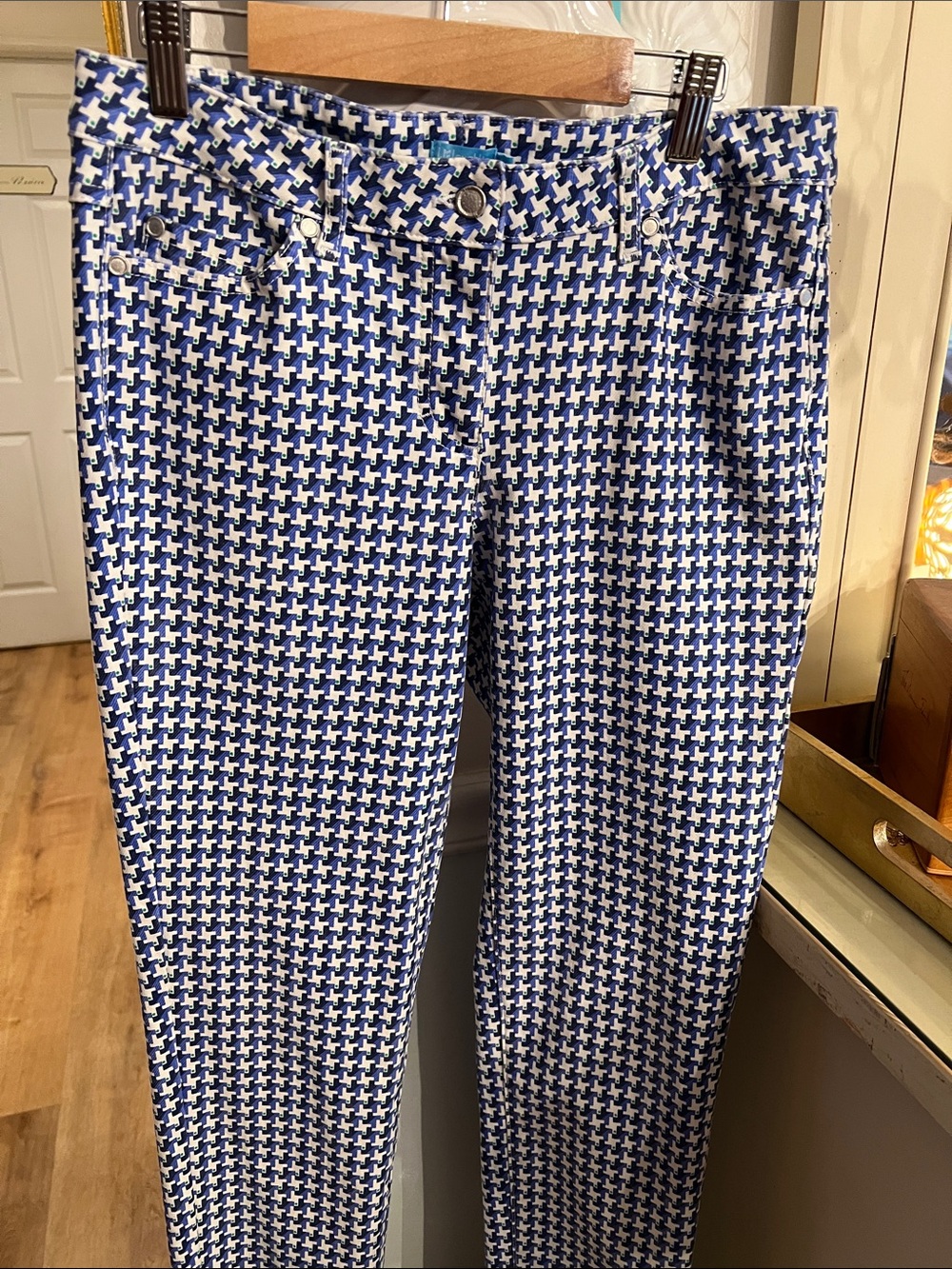 J McLaughlin Pattern  Stretch Denim Material Pants EEEUC